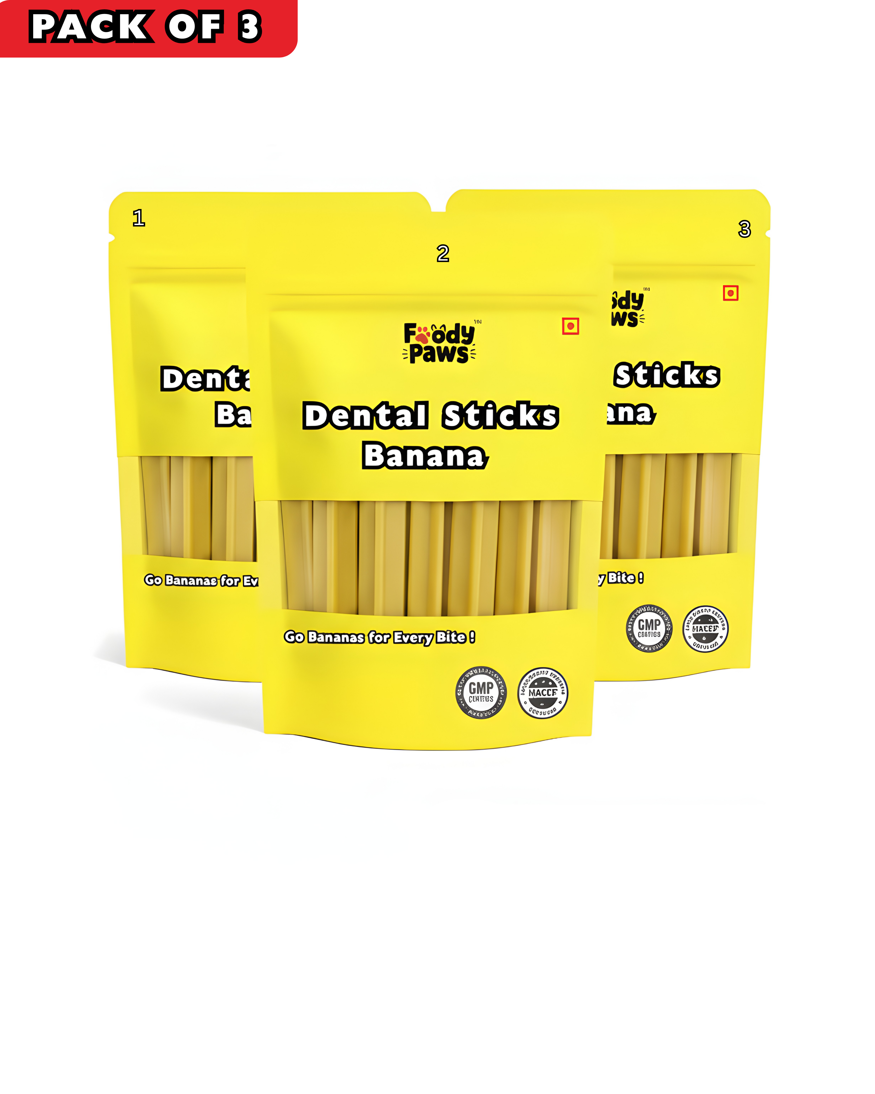 Foody Paws Dental Sticks┃Banana Flavour