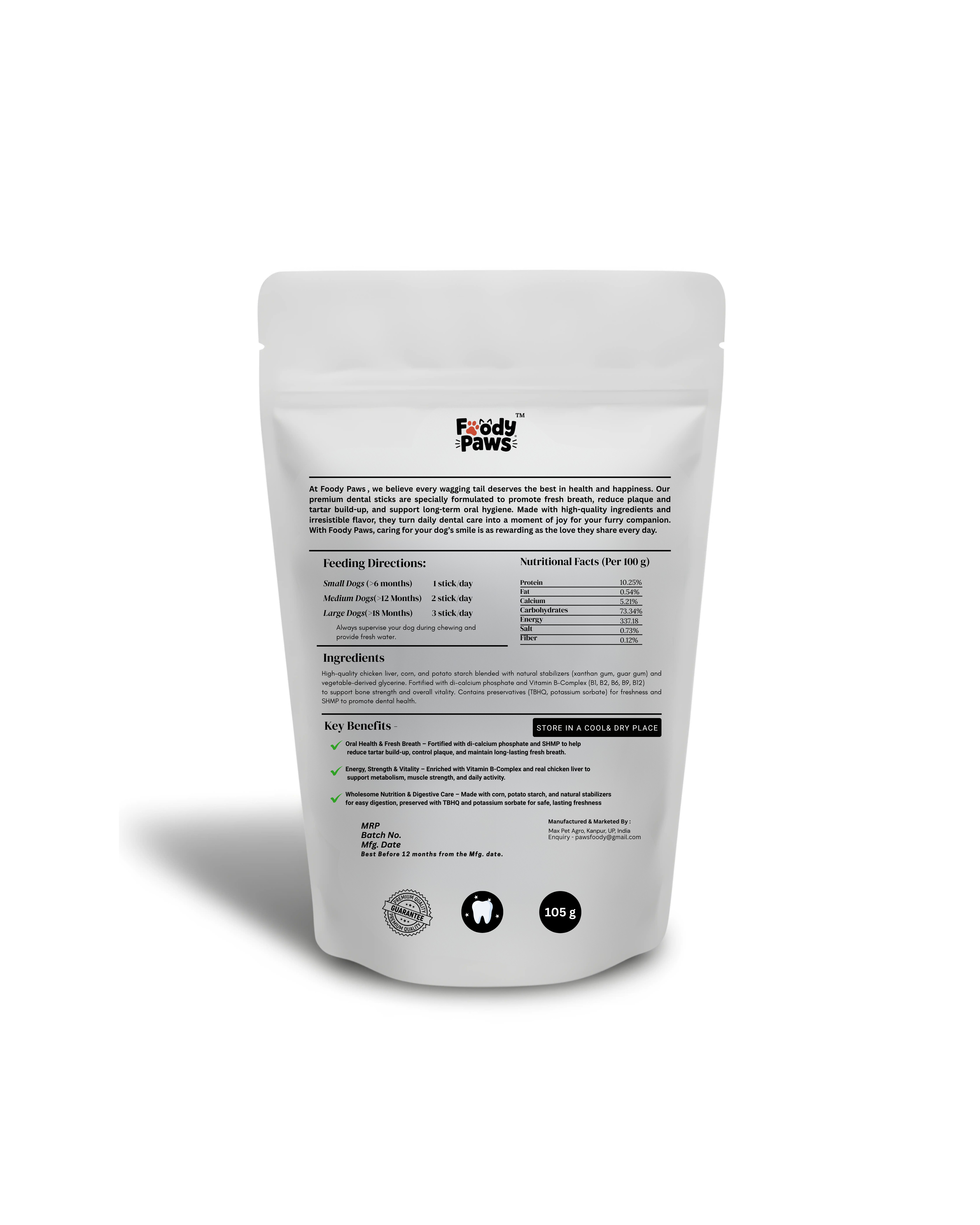 Foody Paws Dental Sticks┃Natural Flavour