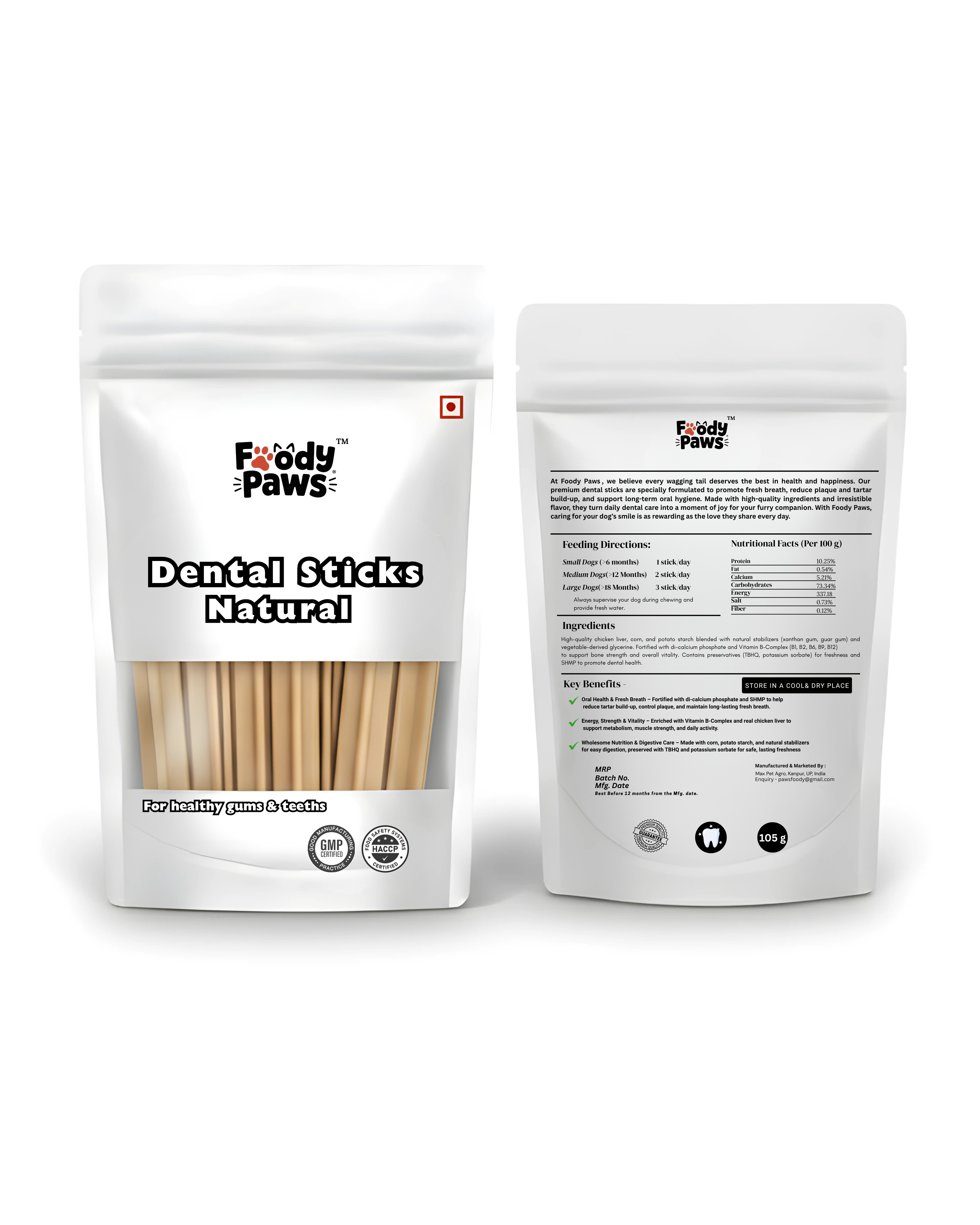 Foody Paws Dental Sticks┃Natural Flavour