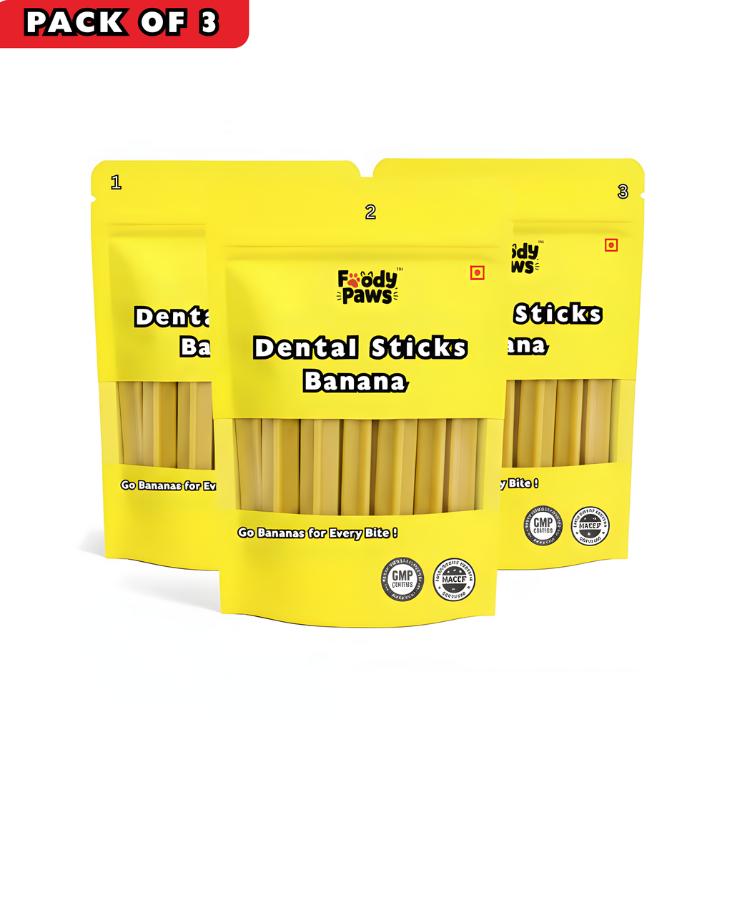 Foody Paws Dental Sticks┃Banana Flavour